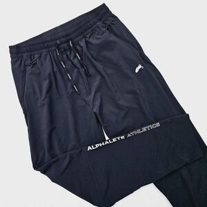 Alphalete Pants Mens Large Black Joggers Gym Work Out Performance Training
